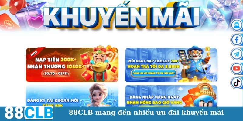 88CLB mang đến nhiều ưu đãi khuyến mãi 